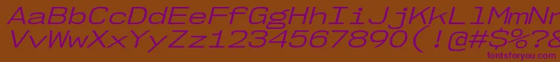 Шрифт Nk57MonospaceExBkIt – фиолетовые шрифты на коричневом фоне