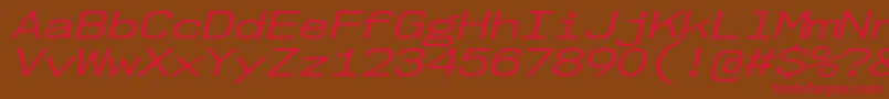 Nk57MonospaceExBkIt Font – Red Fonts on Brown Background
