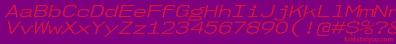フォントNk57MonospaceExBkIt – 紫の背景に赤い文字