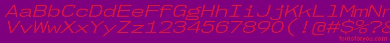 Nk57MonospaceExBkIt Font – Red Fonts on Purple Background