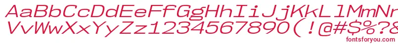 フォントNk57MonospaceExBkIt – 白い背景に赤い文字
