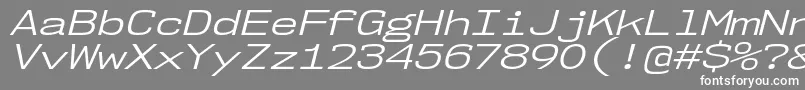 Nk57MonospaceExBkIt-fontti – valkoiset fontit harmaalla taustalla