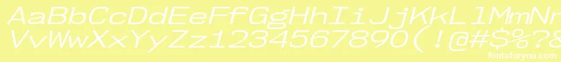 Шрифт Nk57MonospaceExBkIt – белые шрифты на жёлтом фоне