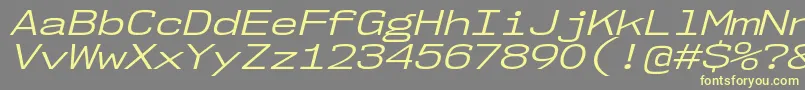 Шрифт Nk57MonospaceExBkIt – жёлтые шрифты на сером фоне