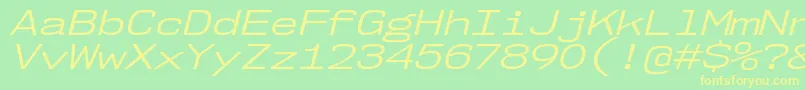 Nk57MonospaceExBkIt-Schriftart – Gelbe Schriften auf grünem Hintergrund