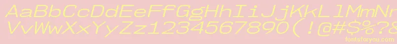 Nk57MonospaceExBkIt Font – Yellow Fonts on Pink Background
