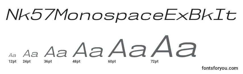 Nk57MonospaceExBkIt Font Sizes
