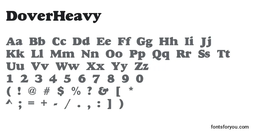 DoverHeavy-fontti – aakkoset, numerot, erikoismerkit