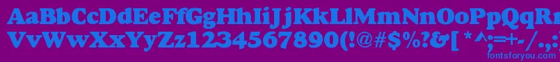 フォントDoverHeavy – 紫色の背景に青い文字