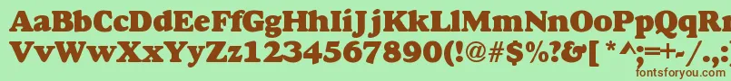 DoverHeavy Font – Brown Fonts on Green Background