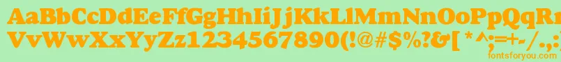 DoverHeavy Font – Orange Fonts on Green Background