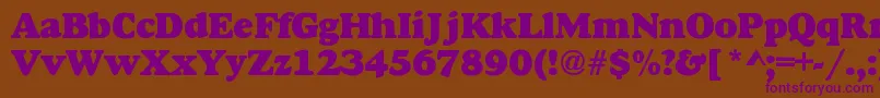 DoverHeavy-fontti – violetit fontit ruskealla taustalla