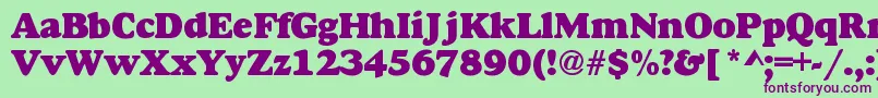 DoverHeavy-fontti – violetit fontit vihreällä taustalla
