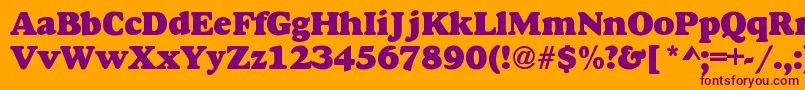 DoverHeavy Font – Purple Fonts on Orange Background