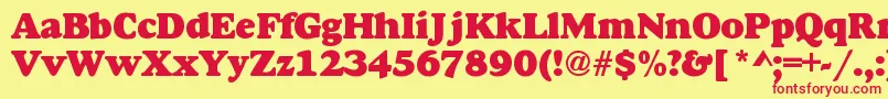 DoverHeavy-fontti – punaiset fontit keltaisella taustalla