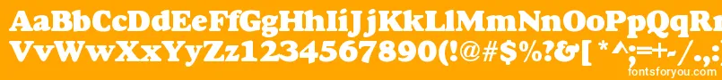 DoverHeavy-Schriftart – Weiße Schriften auf orangefarbenem Hintergrund