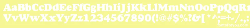 フォントDoverHeavy – 黄色い背景に白い文字