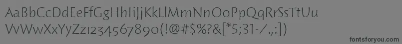 WoodlandItcLight Font – Black Fonts on Gray Background