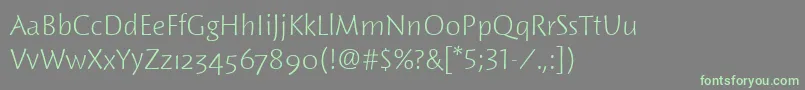 WoodlandItcLight Font – Green Fonts on Gray Background