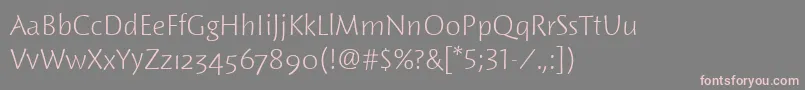 WoodlandItcLight Font – Pink Fonts on Gray Background