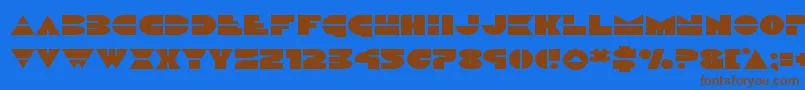 Discoduckexpand Font – Brown Fonts on Blue Background