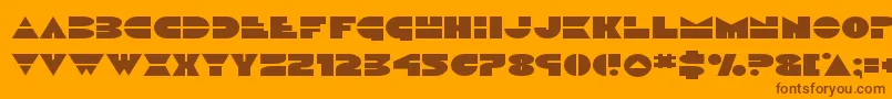 Discoduckexpand-Schriftart – Braune Schriften auf orangefarbenem Hintergrund