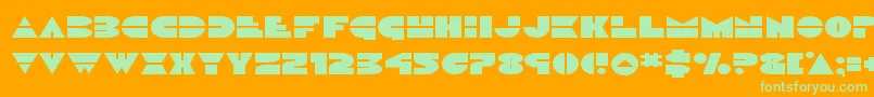 Discoduckexpand-Schriftart – Grüne Schriften auf orangefarbenem Hintergrund