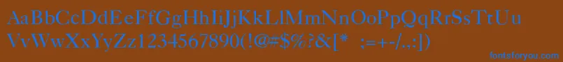 Шрифт NelsieLight – синие шрифты на коричневом фоне