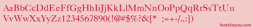 フォントNelsieLight – ピンクの背景に赤い文字
