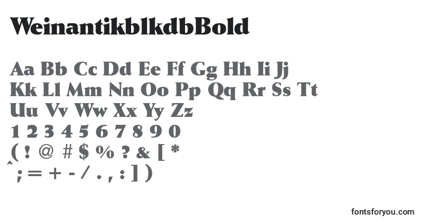 Schriftart WeinantikblkdbBold – Alphabet, Zahlen, spezielle Symbole