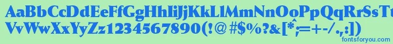 WeinantikblkdbBold Font – Blue Fonts on Green Background