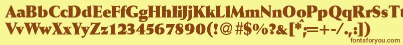 WeinantikblkdbBold Font – Brown Fonts on Yellow Background