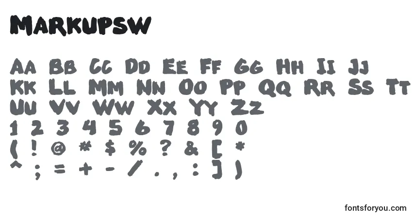 Шрифт Markupsw – алфавит, цифры, специальные символы
