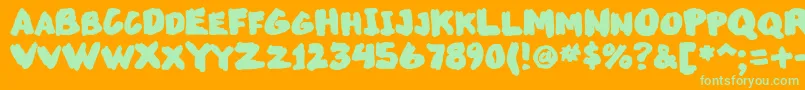 Markupsw Font – Green Fonts on Orange Background