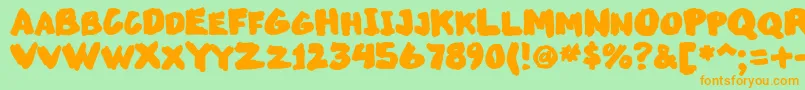 Markupsw Font – Orange Fonts on Green Background