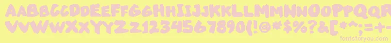 Markupsw Font – Pink Fonts on Yellow Background