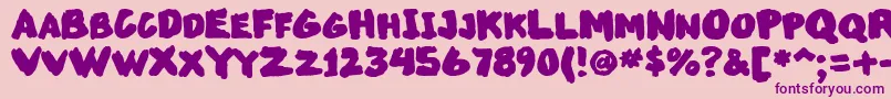 フォントMarkupsw – ピンクの背景に紫のフォント