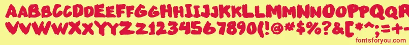 Markupsw Font – Red Fonts on Yellow Background