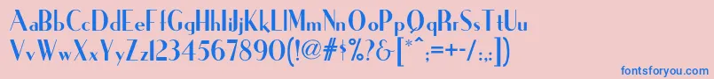 フォントIronicknf – ピンクの背景に青い文字