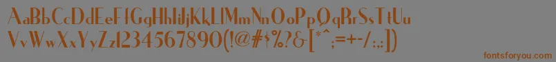Ironicknf-Schriftart – Braune Schriften auf grauem Hintergrund