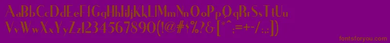 Ironicknf-fontti – ruskeat fontit violetilla taustalla