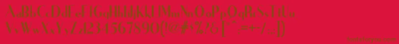 Ironicknf-fontti – ruskeat fontit punaisella taustalla