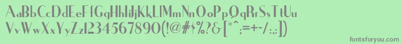 フォントIronicknf – 緑の背景に灰色の文字