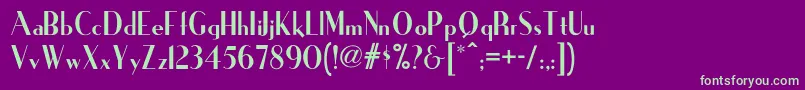 Ironicknf-fontti – vihreät fontit violetilla taustalla