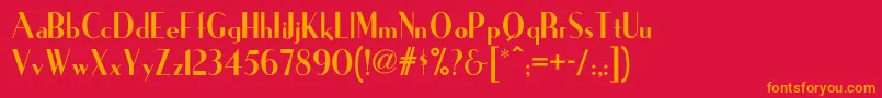 Ironicknf Font – Orange Fonts on Red Background
