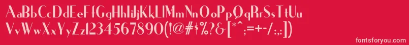 Ironicknf-fontti – vaaleanpunaiset fontit punaisella taustalla