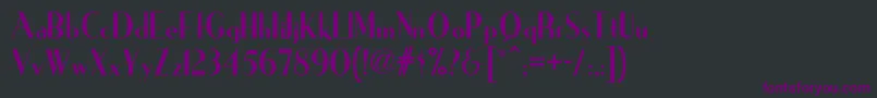 Ironicknf-fontti – violetit fontit mustalla taustalla