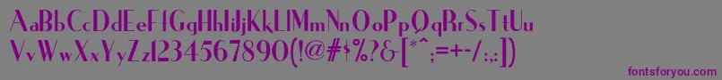 フォントIronicknf – 紫色のフォント、灰色の背景