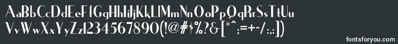 Ironicknf-fontti – valkoiset fontit mustalla taustalla
