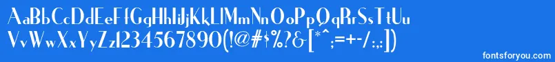 フォントIronicknf – 青い背景に白い文字